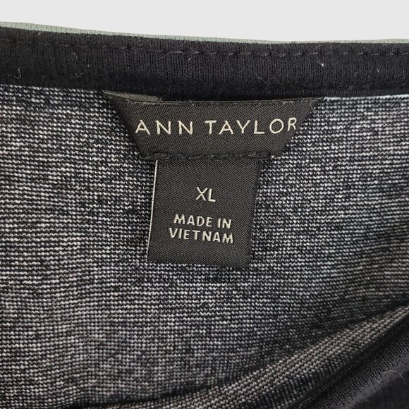 Ann Taylor Womens XL Striped Short Sleeve Top With Multicolor Pattern Rayon - Picture 5 of 6